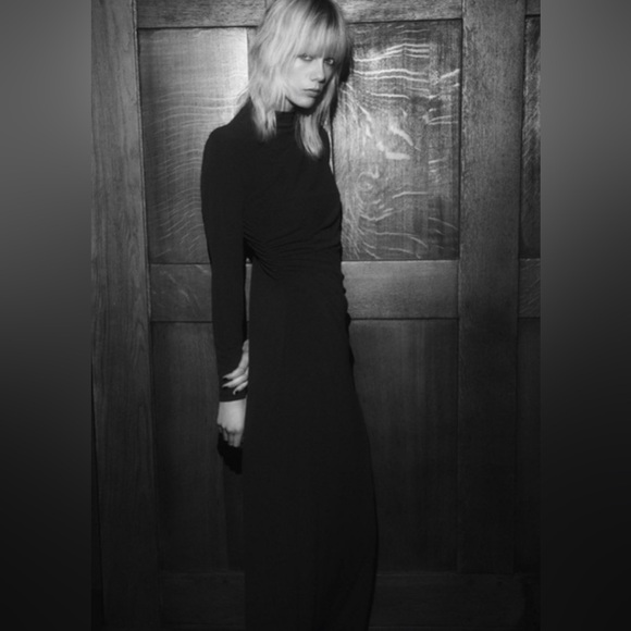 ZARA DRAPED MIDI DRESS XL - Picture 10 of 15